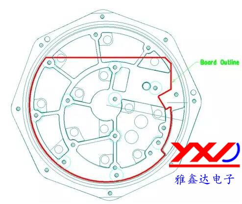 圖 2:在本示例中,必須根據特定的機械規范設計 PCB,以便其能放入防爆容器中 圖 2:在本示例中,必須根據特定的機械規范設計 PCB,以便其能放入防爆容器中